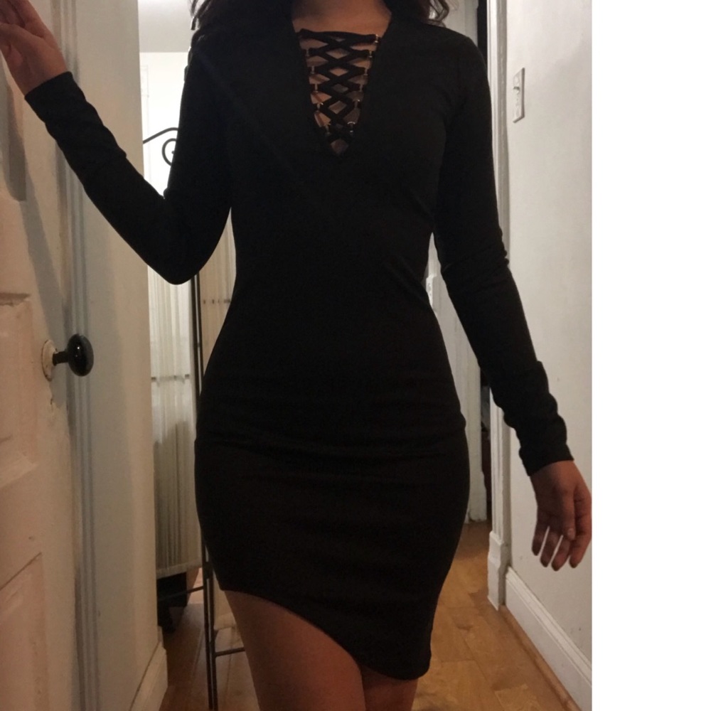High low black dress